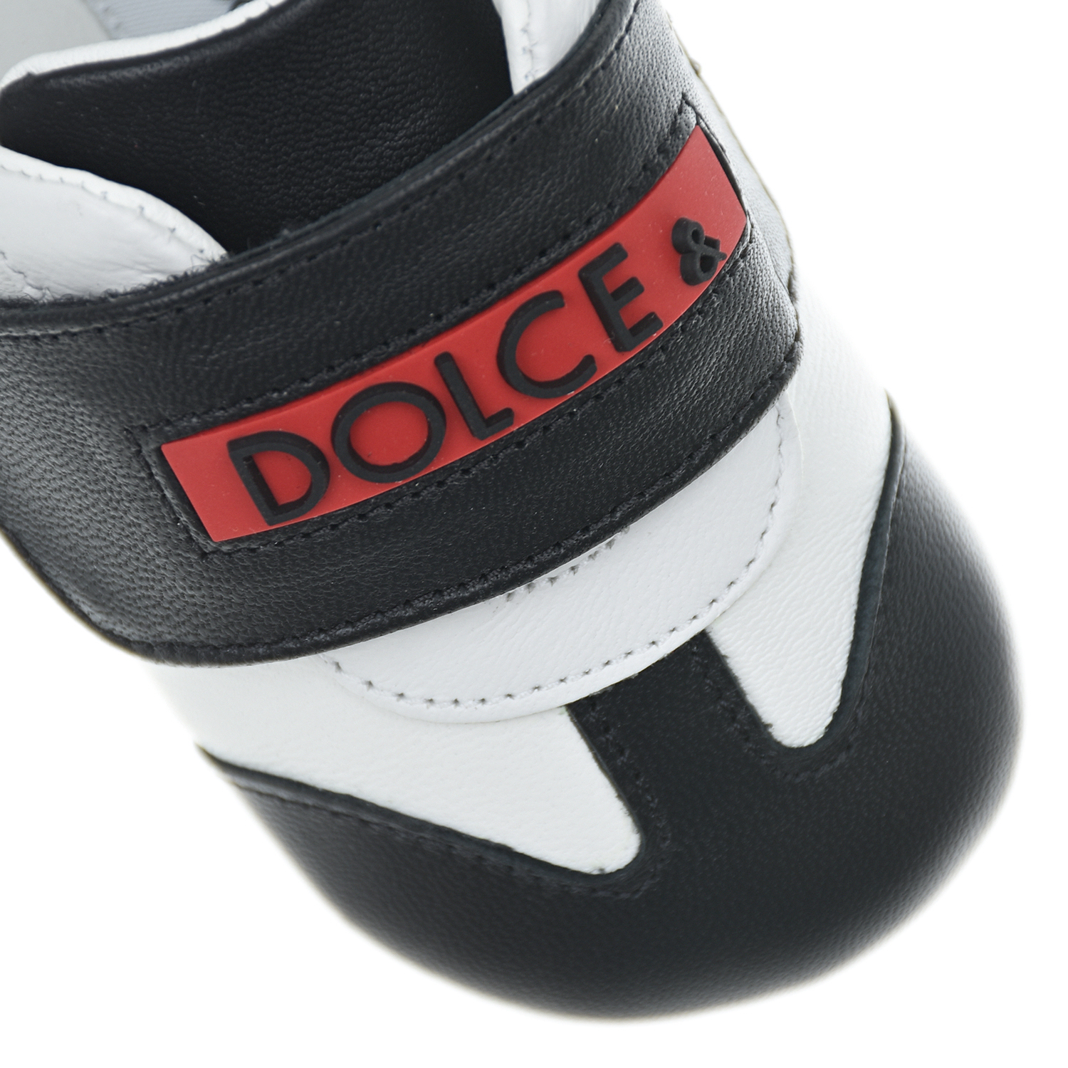 Черно-белые пинетки-кроссовки Dolce&Gabbana детское, размер 17, цвет белый - фото 6
